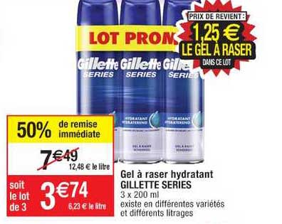 gel à raser hydratant gillette series