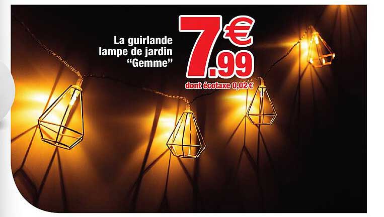 la guirlande lampe de jardin "gemme"