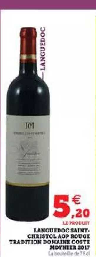 languedoc saint-christol aop rouge tradition domaine coste moynier 2017