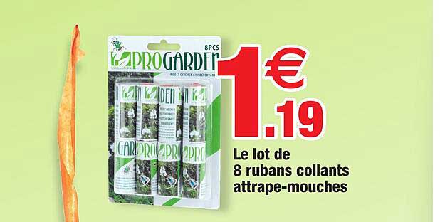 le lot de 8 rubans collants attrape-mouches