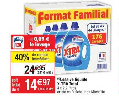 Lessive Liquide X-tra Total