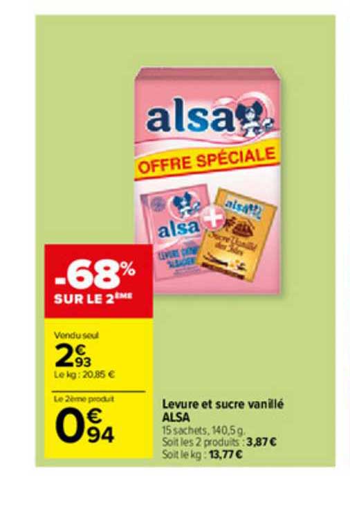 levure et sucre vanillé alsa