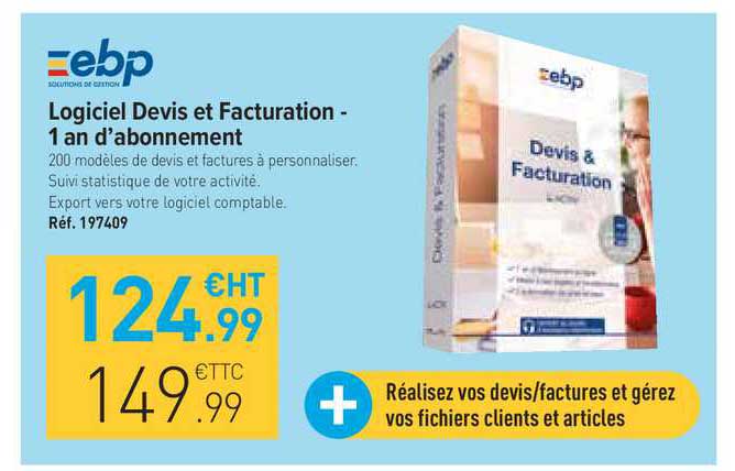 logiciel devis et facturation - 1 an d'abonnement
