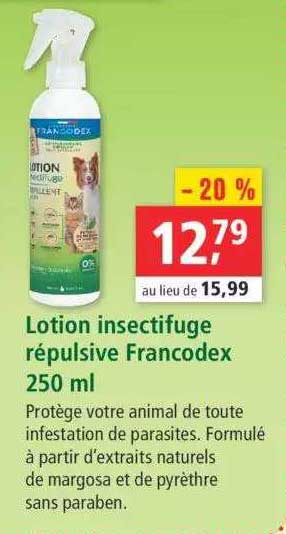 lotion insectifuge répulsive francodex 250 ml