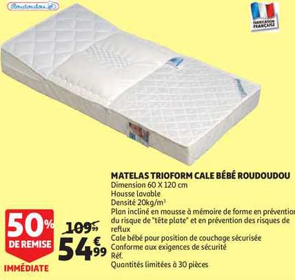 matelas trioform cale bébé roudoudou
