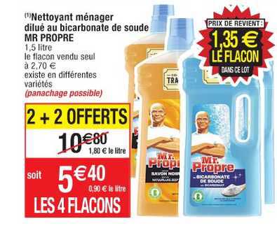 nettoyant ménager dilué au bicarbonate de soude mr propre