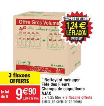 nettoyant ménager fête des fleurs champs de coquelicots ajax