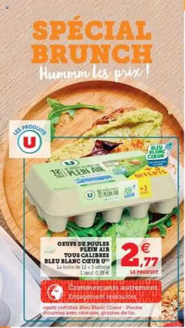 oeufs de poules plein air tous calibres bleu blanc cœur u