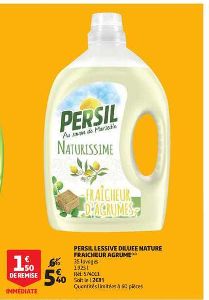 persil lessive diluée nature fraîcheur agrume