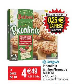 Piccolinis Jambon - Fromage Buitoni