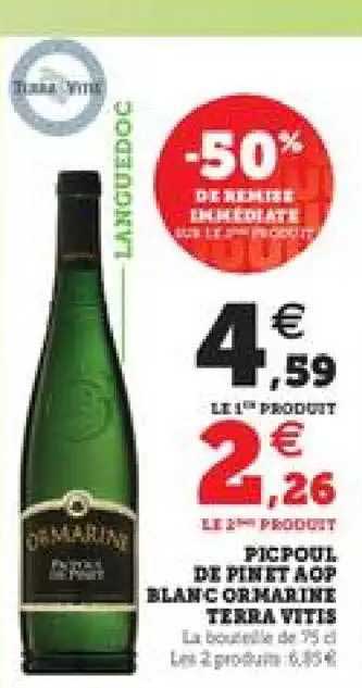 picpoul de pinet aop blanc ormarine terra vitis