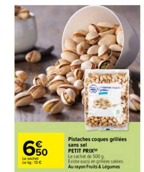 pistaches coques grillées sans sel petit prix
