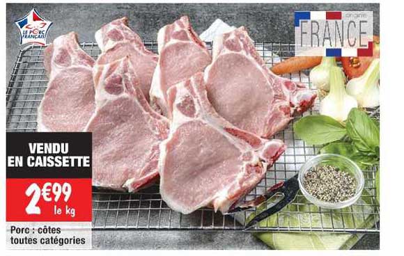 porc : côtes toutes catégories