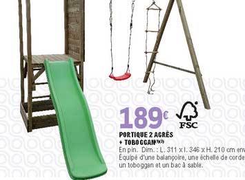 portique 2 agrès + toboggan