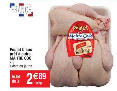 poulet blanc prêt à cuire maître coq