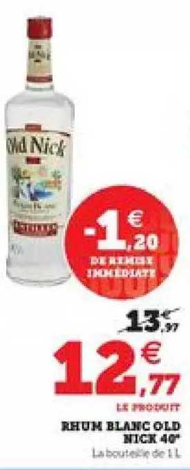rhum blanc old nick 40°