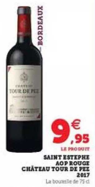 saint estèphe aop rouge château tour de pez 2017