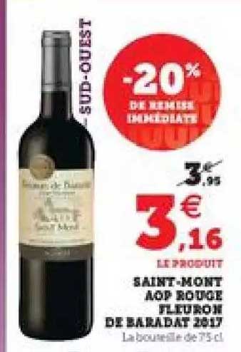 saint-mont aop rouge fleuron de baradat 2017