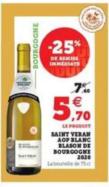 saint veran aop blanc blason de bourgogne 2020