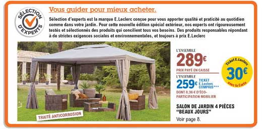 salon de jardin 4 pièces "beaux jours"