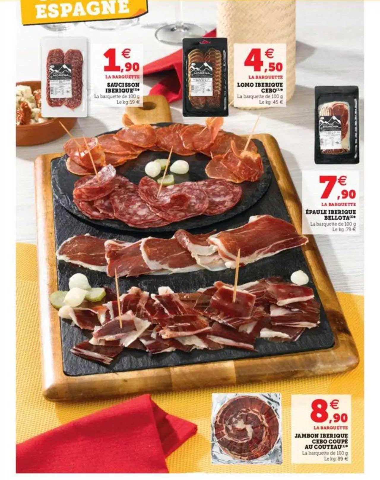 Saucisson Iberique, Lomo Iberique Cebo, Epaule Iberique Bellota, Jambon Iberique Cebo Coupe Au Couteau