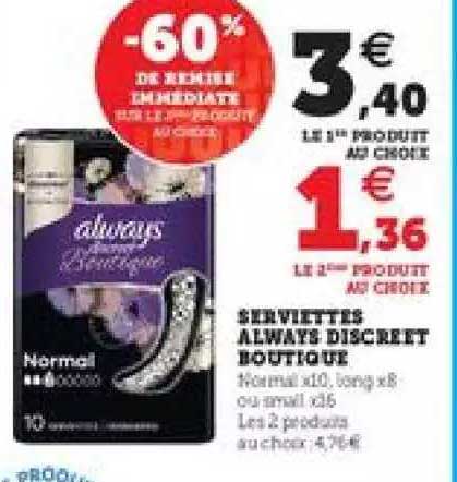 serviettes always discreet boutique