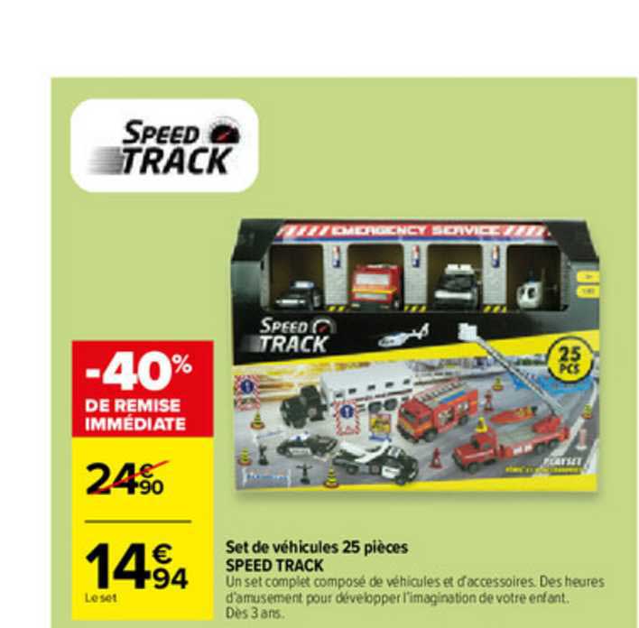 set de véhicules 25 pièces speed track