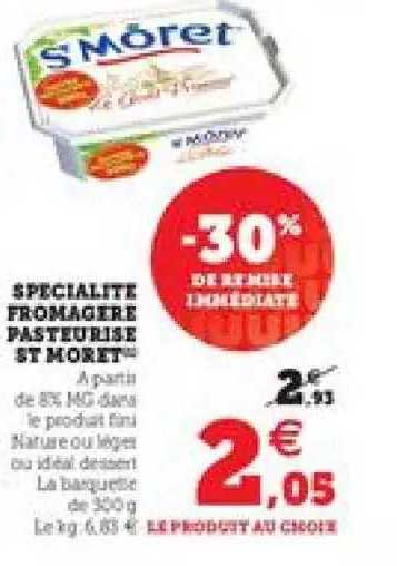 spécialité fromagère pasteurisé st môret