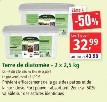 terre de diatomée - 2 x 2,5 kg