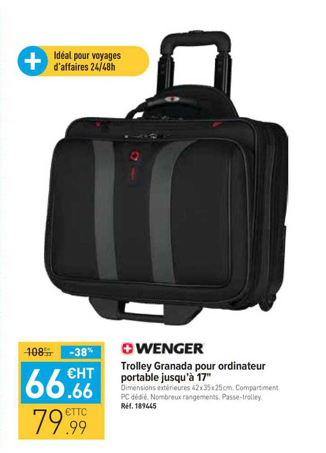 trolley granada pour ordinateur portable jusqu'à 17" wenger