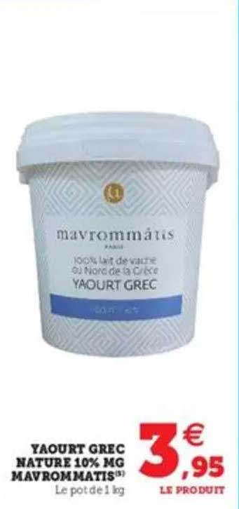 Yaourt Grec Nature 10% Mg Mavrommatis