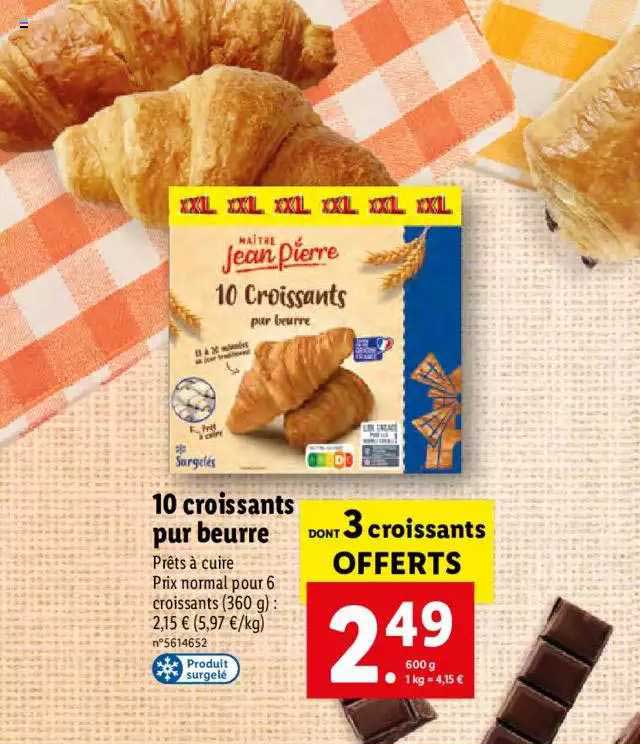 10 croissants pur beurre maître jean pierre
