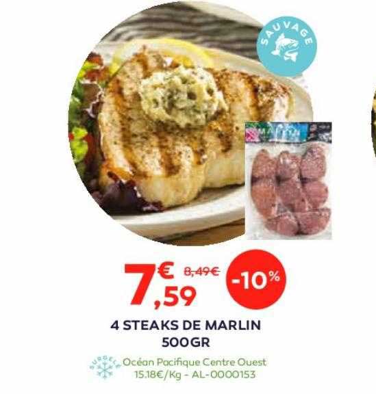 4 steaks de marlin 500 g
