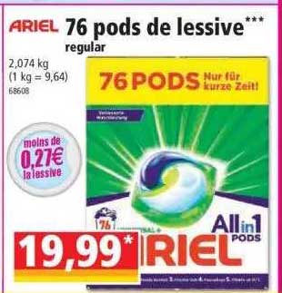 76 Pods De Lessive Ariel