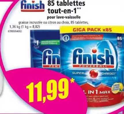 85 tablettes tout-en-1 finish