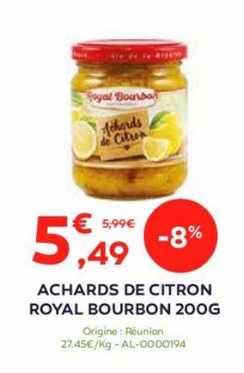 achards de citron royal bourbon 200 g