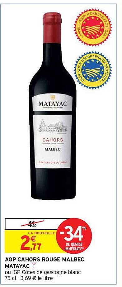 Aop Cahors Rouge Malbec Matayac
