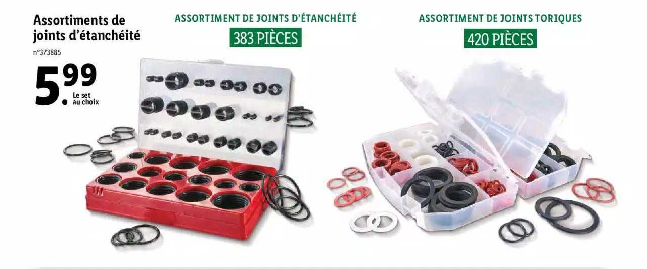 assortiments de joints d'étanchéité