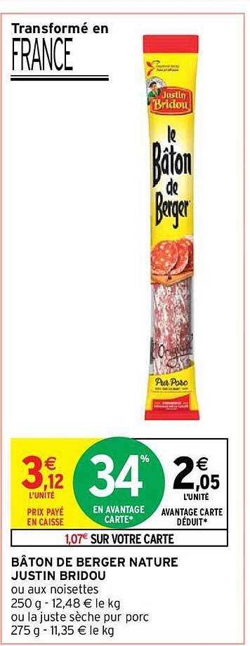 bâton de berger nature justin bridou