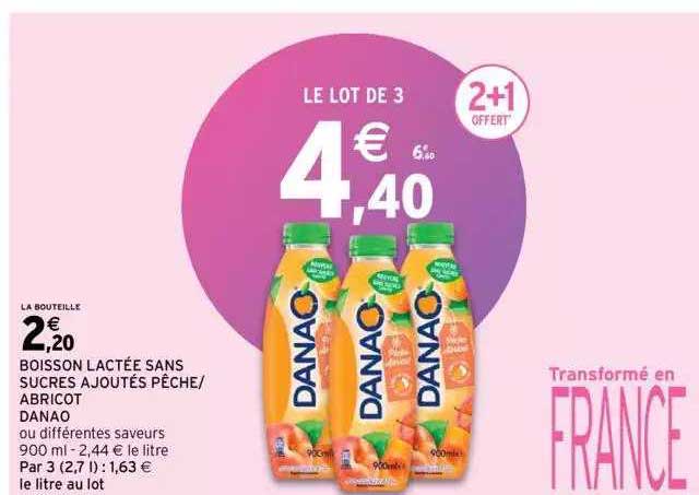 Boisson Lactée Sans Sucres Ajoutés Pêche-abricot Danao