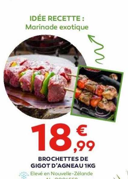 brochettes de gigot d'agneau 1 kg