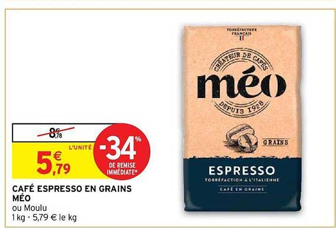Café Espresso En Grains Méo
