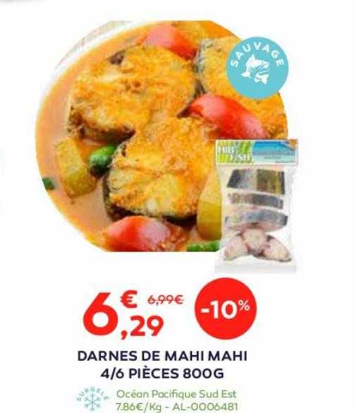 darnes de mahi mahi 4-6 pièces 800 g