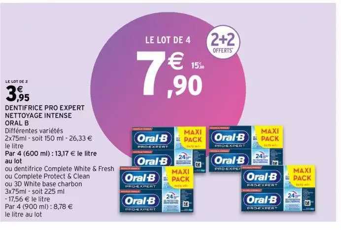 dentifrice pro expert nettoyage intense oral b