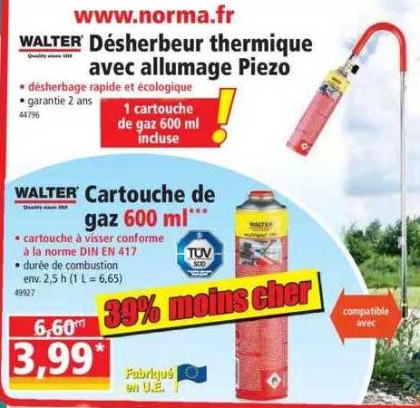 désherbeur thermique avec allumage piezo walter