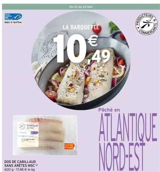 dos de cabillaud sans arêtes msc