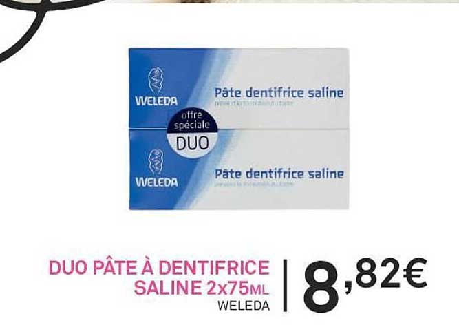 duo pâte à dentifrice saline 2x75ml weleda