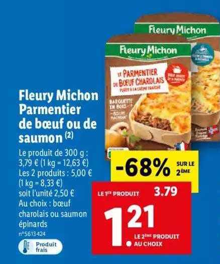 Fleury Michon Parmentier De Bœuf Ou De Saumon