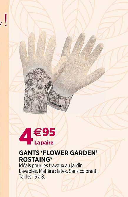 gants "flower garden" rostaing