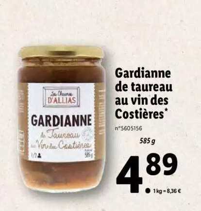gardianne de taureau au vin des  costières